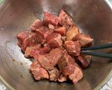 牛もも角とさつまいもレモンバター醤油炒め作り方6写真