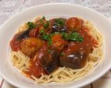 ナスと肉団子のトマトソース スパゲティ作り方12写真