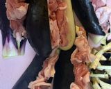 簡単レンチン♡お茄子の豚肉ハサミ蒸し作り方1写真