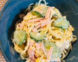 副菜定番！レンチン卵のシンプルサラスパ作り方5写真