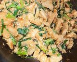 ニラ玉胸肉入り炒め作り方3写真