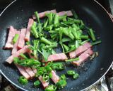 ふわふわ卵とベーコンと春菊のパスタ作り方7写真