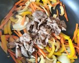 彩り牛肉の和風しぐれ炒め作り方8写真