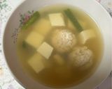 しょうが団子と豆腐・ニラのスープ作り方3写真