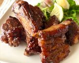 夕食おつまみ肉料理★スペアリブの照り焼き作り方9写真