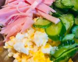 副菜定番！レンチン卵のシンプルサラスパ作り方4写真
