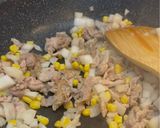 豚こま肉とスナップえんどうの春色炒飯♡作り方3写真