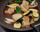 かんたん酢が隠し味椎茸の佃煮入り酢鶏ご飯作り方3写真