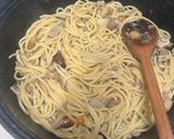 白いラグーとポルチーニのパスタ作り方7写真