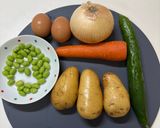 【簡単副菜】野菜たっぷり卵ポテトサラダ作り方1写真