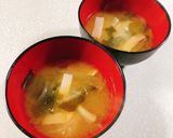 ハムと天かすと玉ねぎのみそ汁作り方7写真