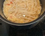 卵とカニカマのあんかけおだしうどん作り方7写真
