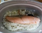 飯盒(はんごう)シャケ雑炊作り方1写真