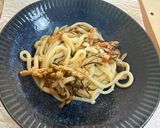 梅ポン生姜の納豆麹②の釜玉うどん(韓国海苔版)作り方4写真