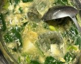 モロヘイヤと枝豆豆腐の冷やしかき玉汁😻作り方4写真
