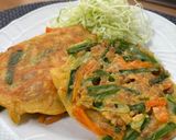 【簡単副菜】納豆とニラねぎ人参のチヂミアレンジ作り方5写真