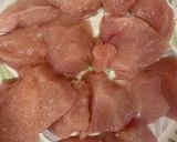 鶏むねピカタのBBQソース煮作り方1写真