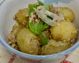 小玉じゃがいもと鶏ミンチの甘辛味噌煮♪作り方8写真