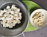 精進料理　揚げ高野豆腐の炊合せ作り方1写真
