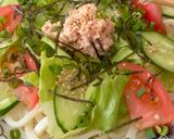 ごま和えの素で☆ごまだれサラダうどん☆作り方6写真