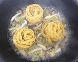 海老としめじのクリームパスタ柚子胡椒風味作り方3写真