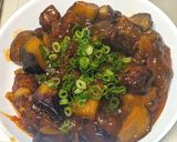 牛脂香る…なすとマグロの甘辛微酸っぱ炒め作り方5写真