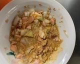 お一人様野菜たっぷり梅すき焼き味親子丼作り方8写真