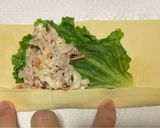 簡単ランチ！豆腐皮ツナ＆卵サラダロール作り方4写真