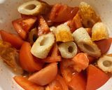簡単！トマトとちくわの味噌ポン酢和え作り方3写真