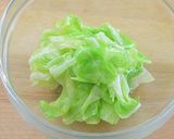 春キャベツのせ袋めんでチリトマトヌードル作り方1写真