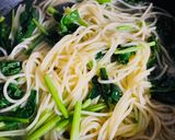 私の ペペロンチーノ風 スープスパ作り方10写真