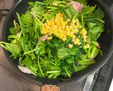 ほうれん草とベーコン、コーンのバター炒め作り方2写真