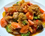 鶏肉と彩り野菜の炒め！おろしポンズかけ作り方8写真