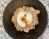 豚甘辛月見丼作り方3写真