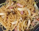 ワンパンで！ベーコンとしめじの和風パスタ作り方2写真