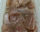 鶏胸肉とピーマン青梗菜の梅和風炒め作り方1写真