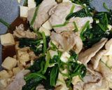 豆腐とほうれん草のオイスターソース卵とじ作り方4写真