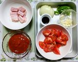 簡単ランチ！トマトとピーマンのナポリタン作り方1写真