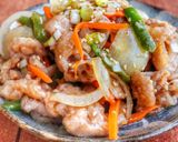 【豚こま野菜の甘酢ねぎだれ】作り方6写真