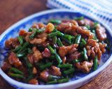 レンジで★いんげんと豚肉のオイソー和え作り方6写真