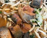 ガッツリ!わが家のサバ味噌缶でパスタ作り方4写真