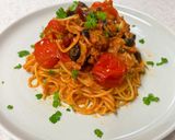 ミニトマトとツナのプッタネスカ作り方6写真