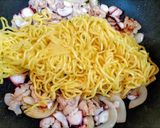 簡単昼食！小松菜蛸豚肉の海の家風焼きそば作り方11写真