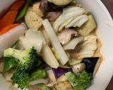 肉無チクワクリーミー梅トマト味野菜炒め作り方14写真