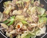 豚バラ肉とキャベツもやし長ネギオイスター作り方5写真
