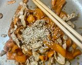 お弁当ワンパン！豚こまとヒラヒラ人参の甘辛炒め作り方6写真