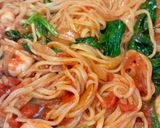 エビほうれん草トマトパスタ♪作り方9写真