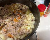 トマトの酸味とチーズのコクが効いた牛肉玉葱煮作り方4写真