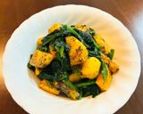 ほうれん草と柿の胡麻味噌和え作り方4写真