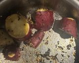 大学芋→肉そぼろ・茹で胸肉→カレー作り方1写真